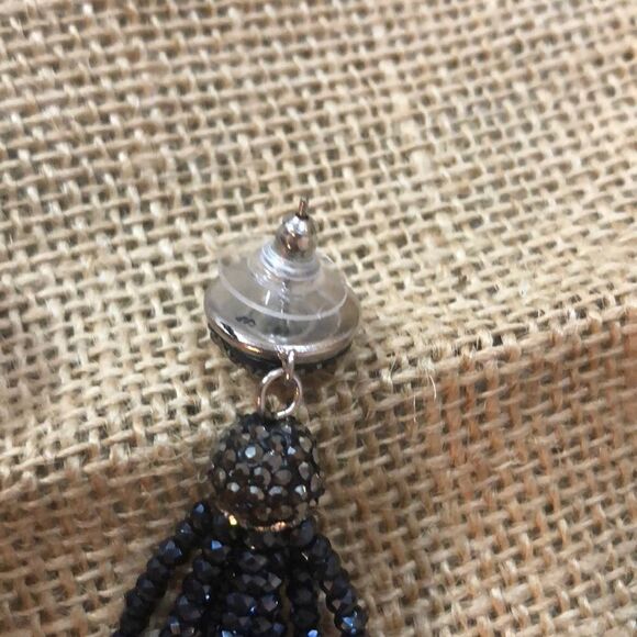 Freshwater pearl pave Tassel crystal earrings - Picture 4 of 5